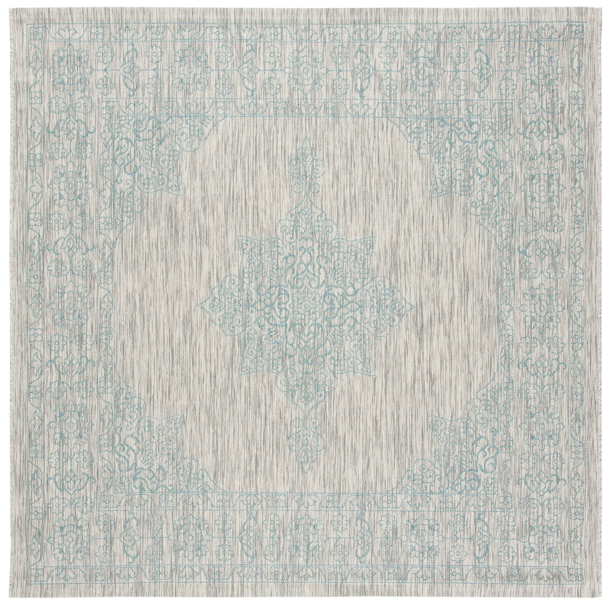 Safavieh Courtyard 6'-7" x 6'-7" Rug in Grey / Aqua