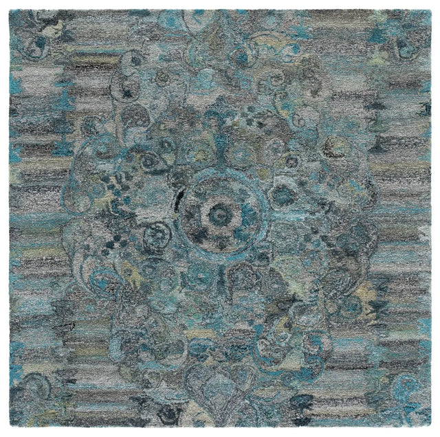 Safavieh Anatolia 6'-0" x 6'-0" Rug in Grey / Turquoise