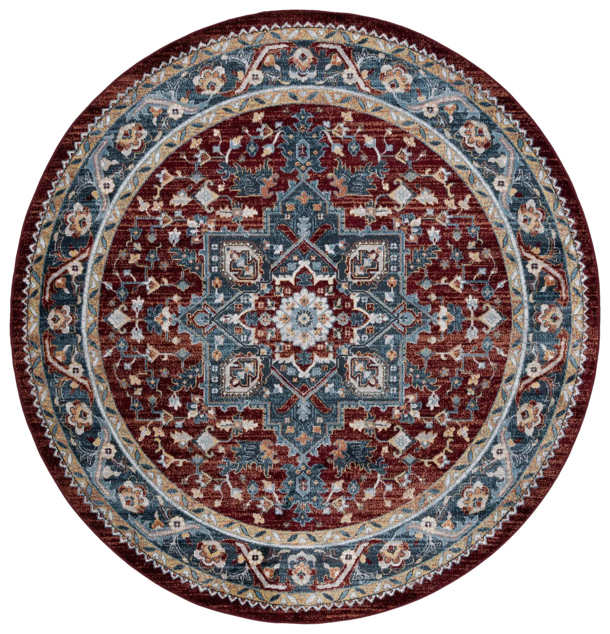 Safavieh Bayside 6'-7" x 6'-7" Rug in Blue / Red