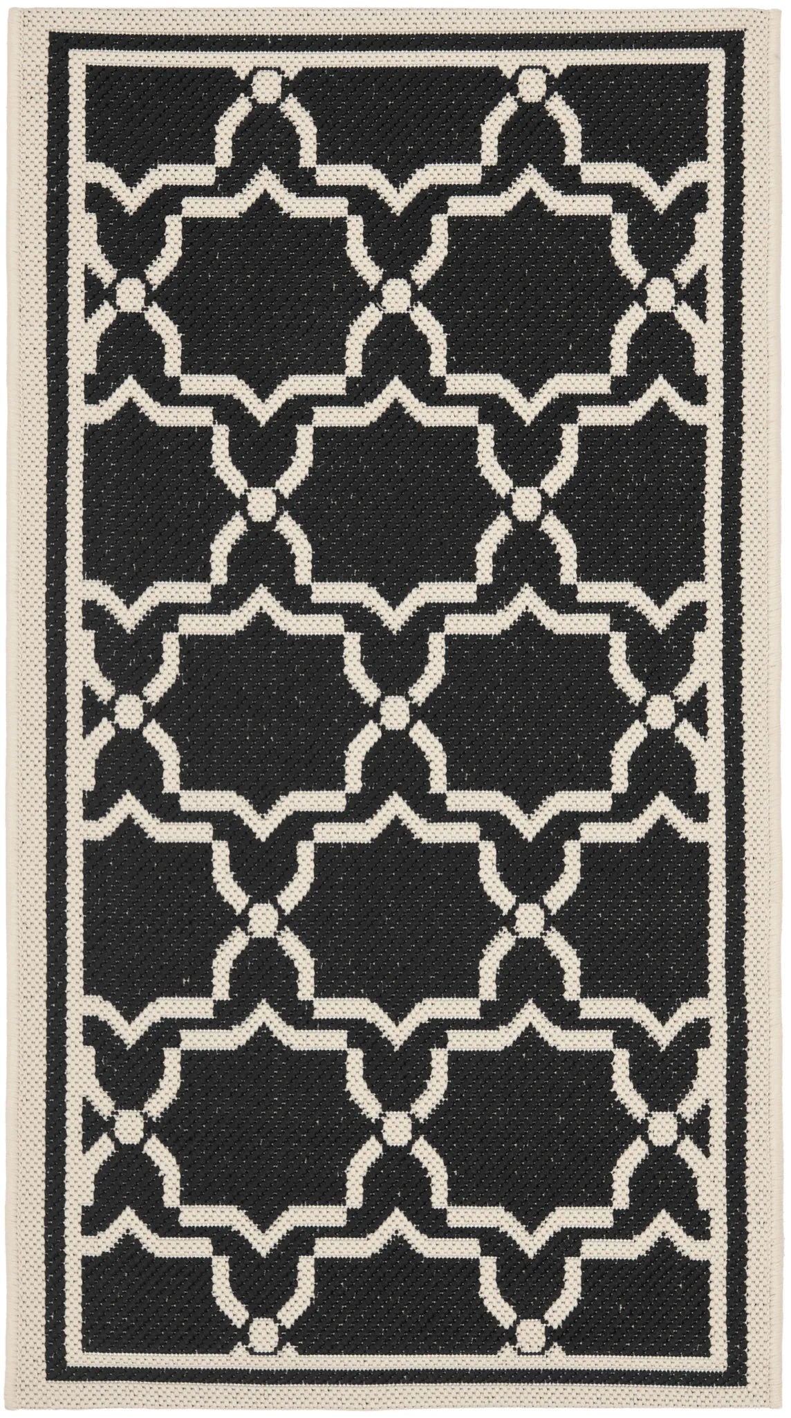 Safavieh Courtyard 2'-0" x 3'-7" Rug in Black / Beige