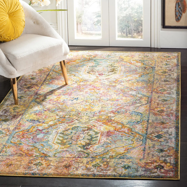 Safavieh Crystal 4'-0" x 6'-0" Rug in Light Blue / Orange