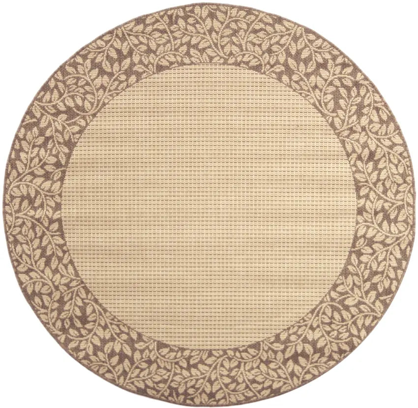 Safavieh Courtyard 5'-3" x 5'-3" Rug in Natural / Brown