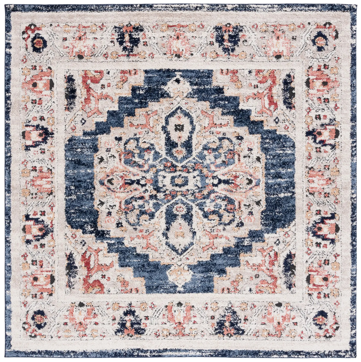Safavieh Luna 6'-7" x 6'-7" Rug in Navy / Beige