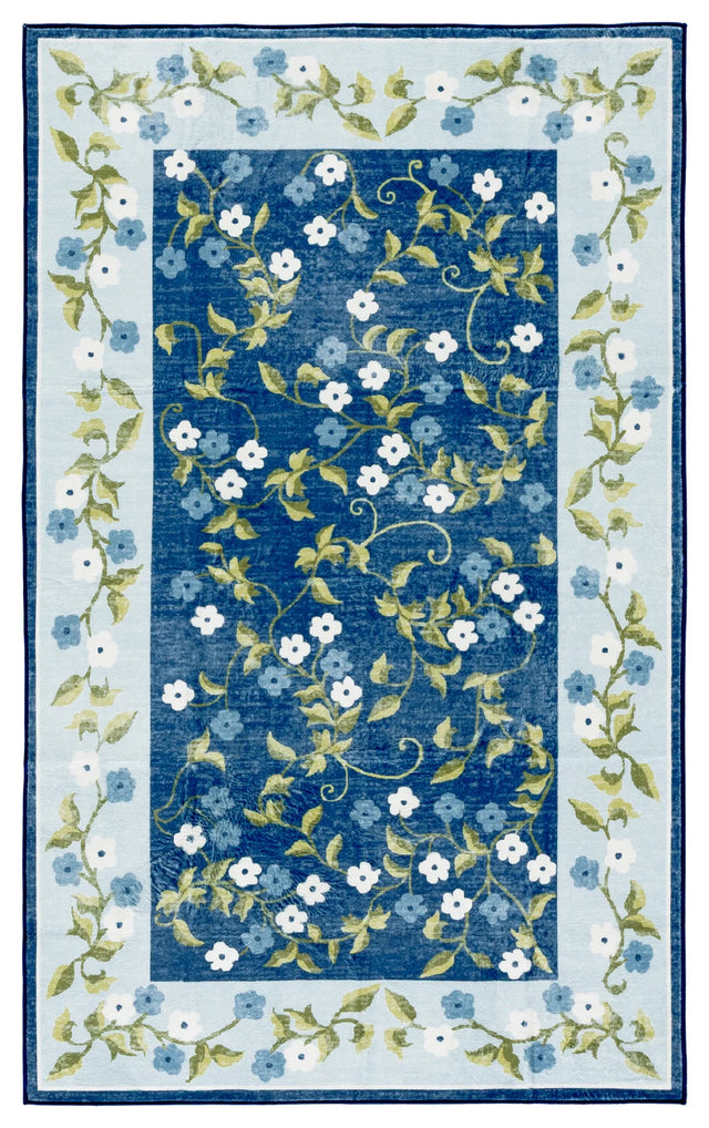 Safavieh Martha Stewart Washable 3'-0" x 5'-0" Rug in Dark Blue / Light Blue