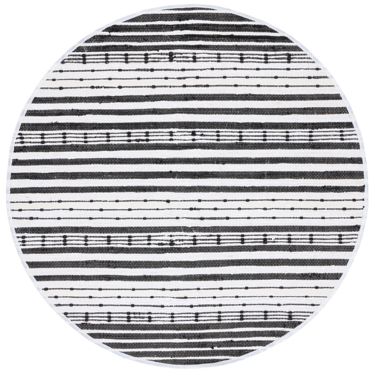 Safavieh Striped Kilim 6'-0" x 6'-0" Rug in Black / Ivory