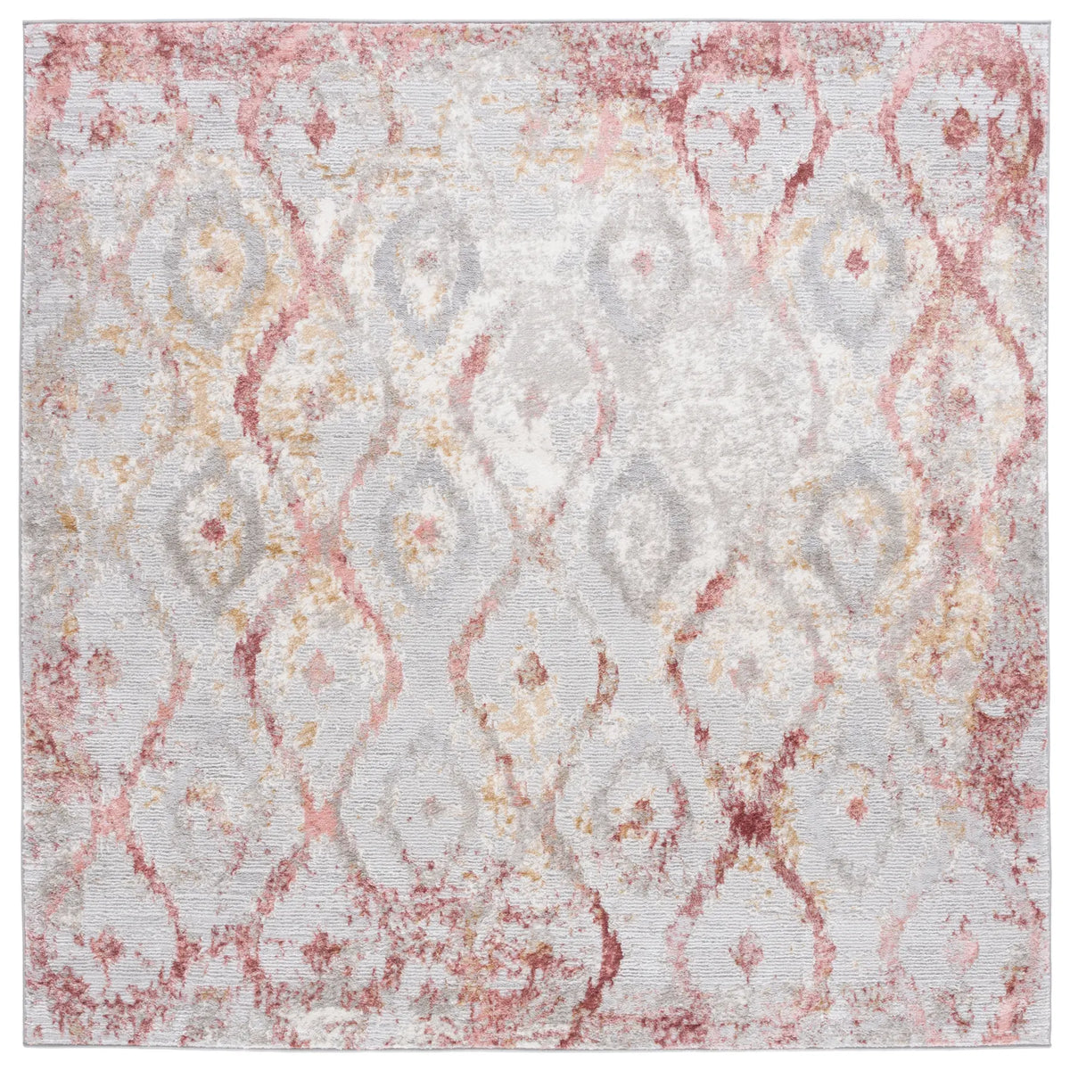 Safavieh Meadow 500 6'-7" x 6'-7" Rug in Grey / Pink