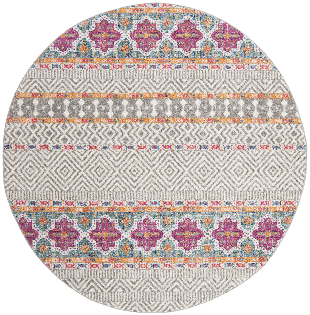 Safavieh Madison 700 5'-3" x 5'-3" Rug in Grey / Ivory