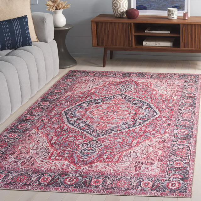 Safavieh Vintage Serapi 600 5'-1" x 7'-6" Rug in Pink / Blue