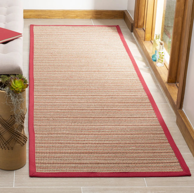 Safavieh Natural Fiber 2'-6" x 8'-0" Rug in Brown / Red