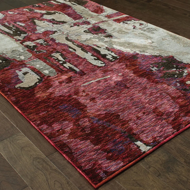 Oriental Weavers Sphinx Evolution 8028B Red/Beige Rugs - angle detail