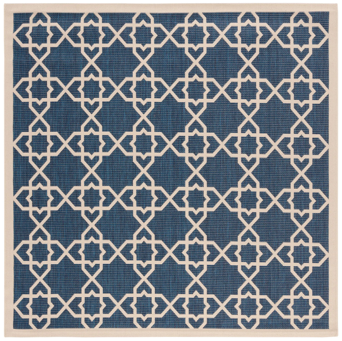 Safavieh Courtyard 6'-7" x 6'-7" Rug in Navy / Beige