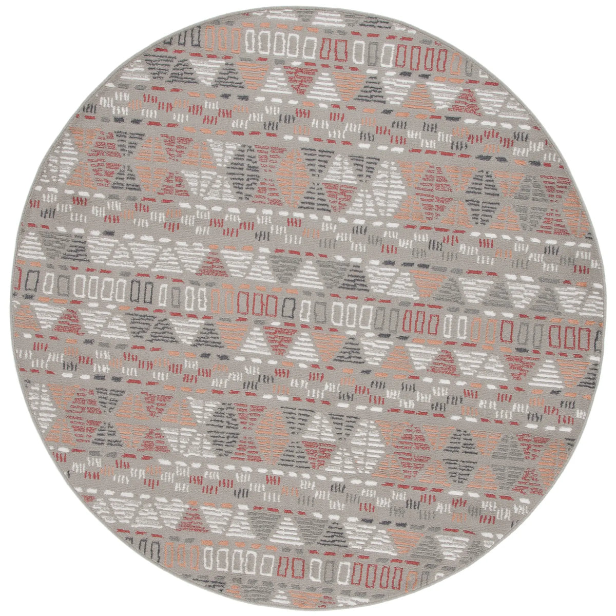 Safavieh Pyramid 6'-7" x 6'-7" Rug in Grey/Ivory / Rust