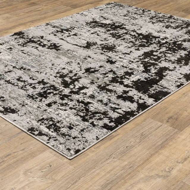 Oriental Weavers Sphinx Caravan 4153Q Grey/ Black Rugs - angle detail