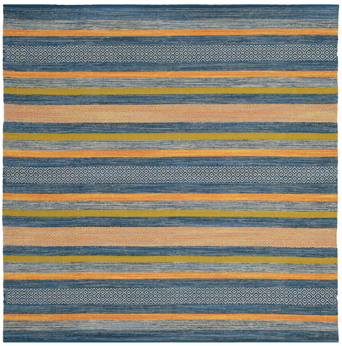 Safavieh Montauk 6'-0" x 6'-0" Rug in Blue / Orange