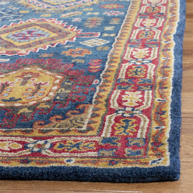 Safavieh Heritage 5'-0" x 8'-0" Rug in Navy / Red