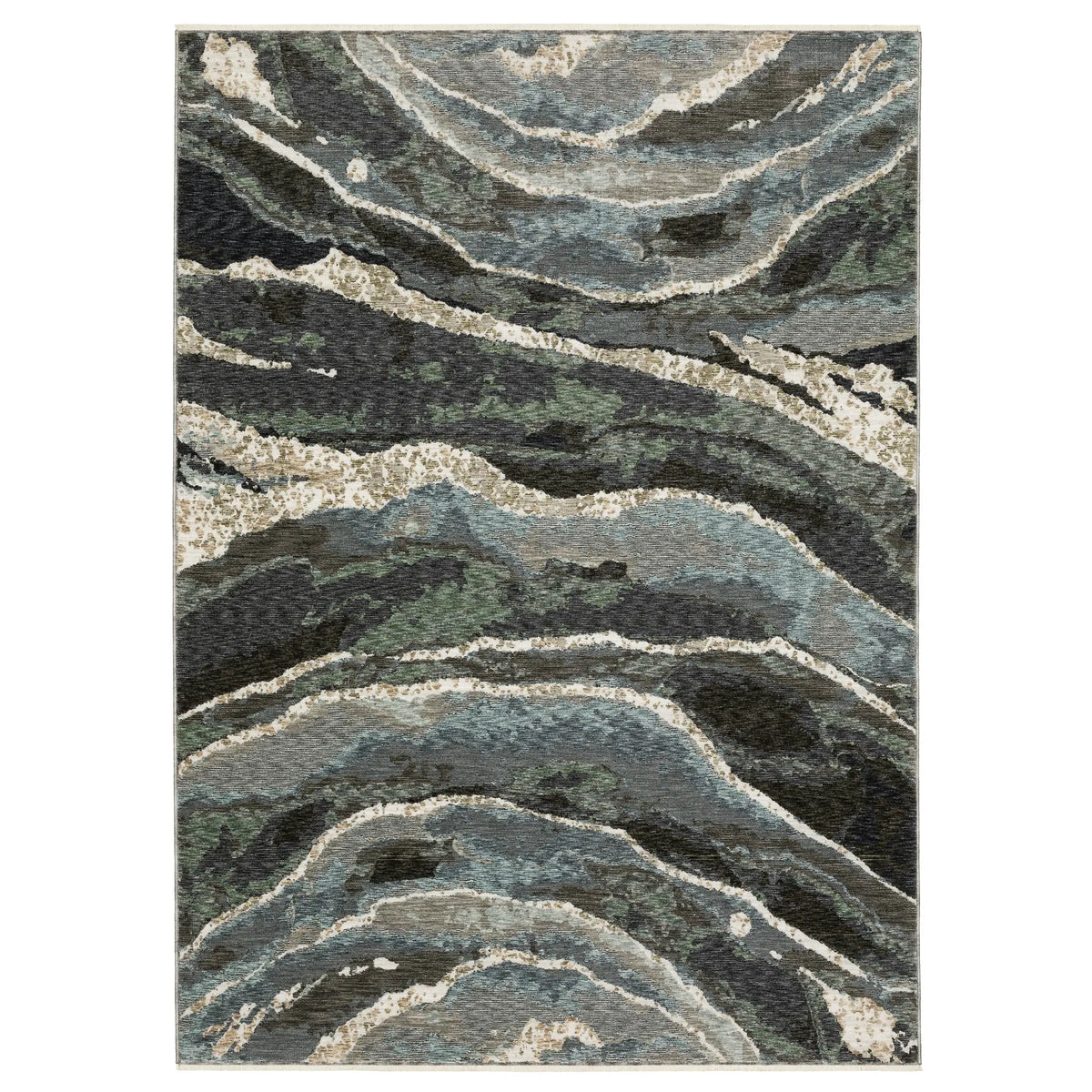 Oriental Weavers Sphinx ECHO ECH12 Blue Abstract Rugs - main flat