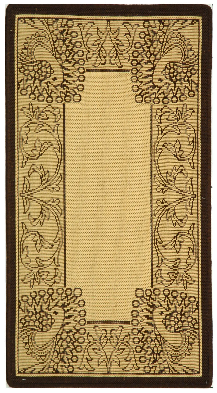 Safavieh Courtyard 2'-0" x 3'-7" Rug in Natural / Chocolate