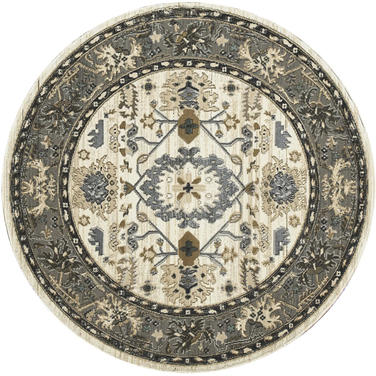 Dynamic Rugs Yazd 8531 Ivory / Grey Rugs - Round