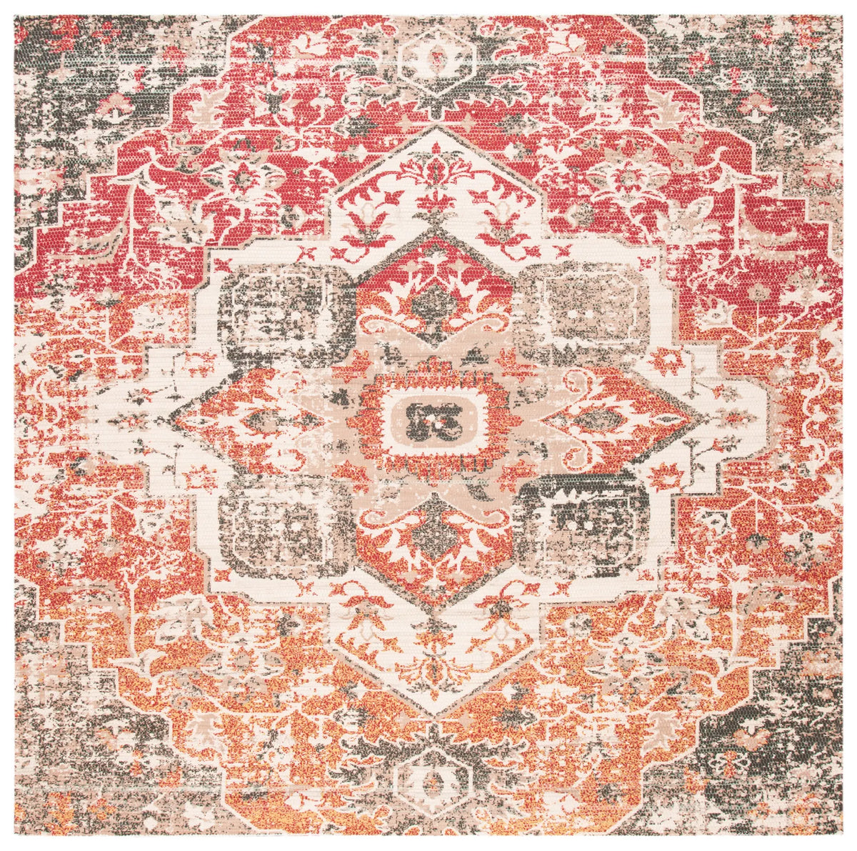 Safavieh Saffron 6'-0" x 6'-0" Rug in Beige / Red