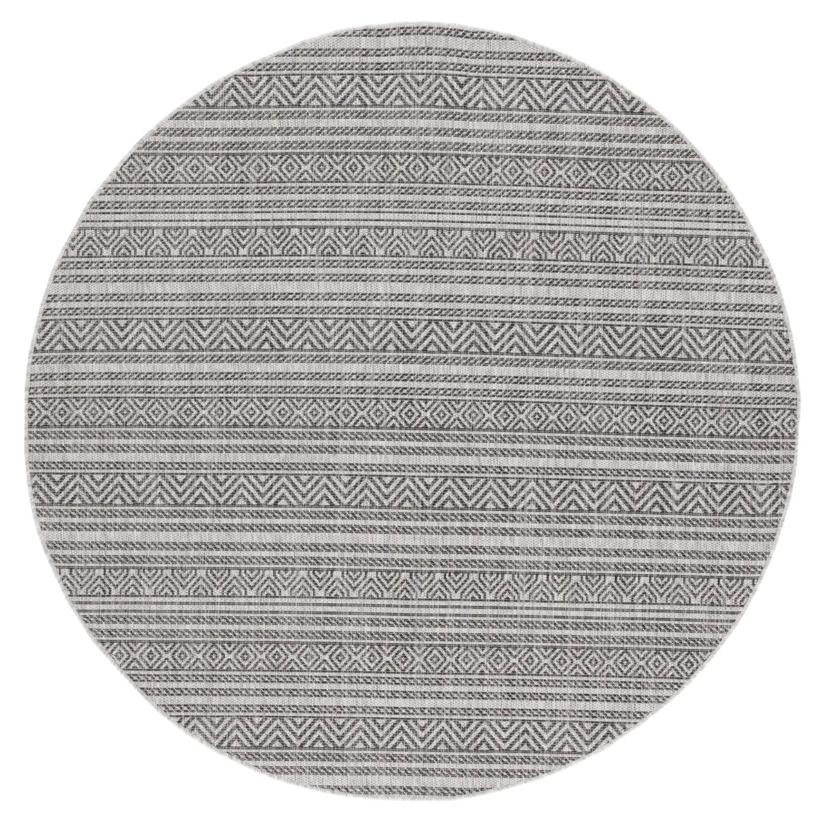 Safavieh Courtyard 5'-3" x 5'-3" Rug in Black / Grey
