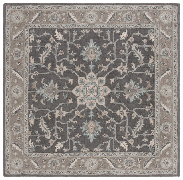 Safavieh Blossom 6'-0" x 6'-0" Rug in Dark Grey / Light Brown