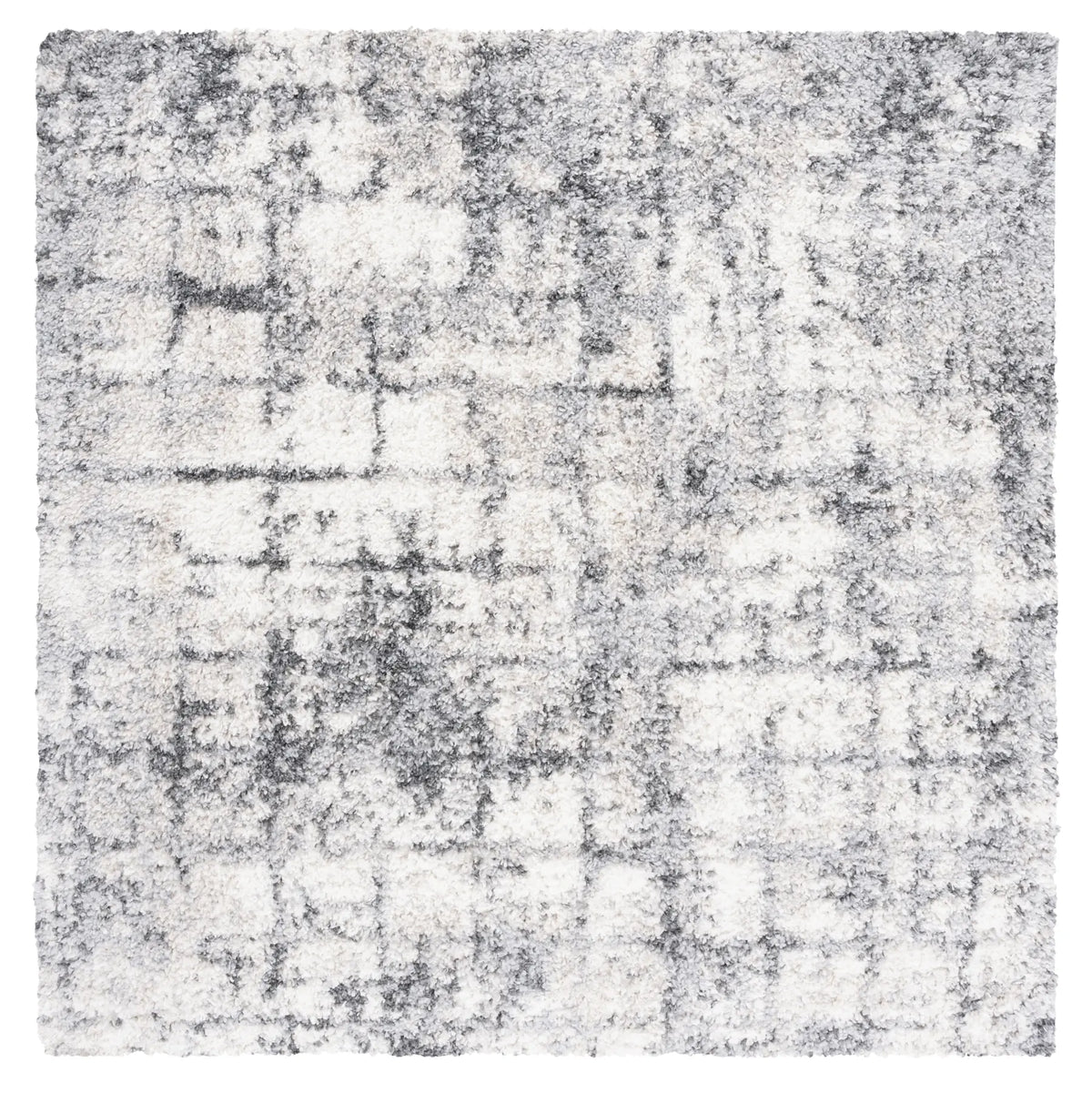 Safavieh Berber Shag 6'-7" x 6'-7" Rug in Grey / Ivory