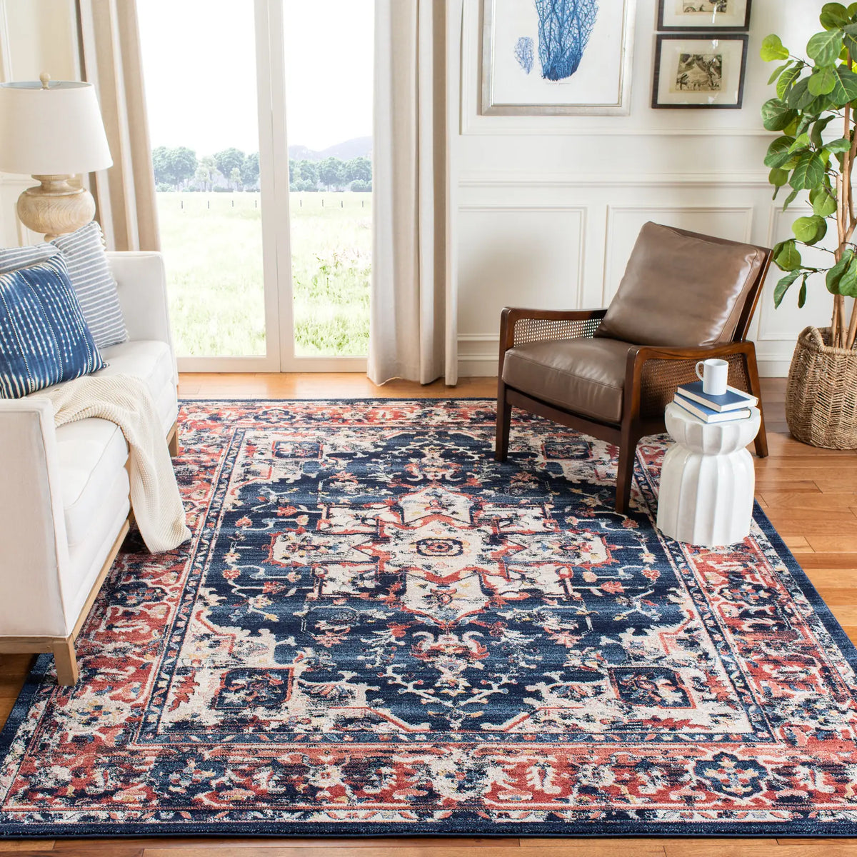 Safavieh Charleston 10'-0" x 14'-0" Rug in Navy / Red