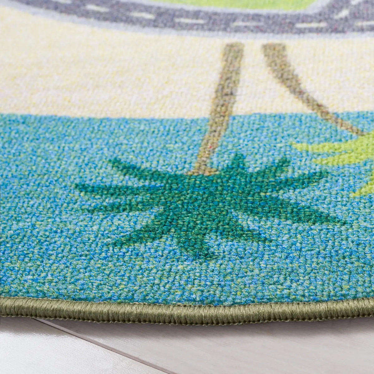 Safavieh Kids Playhouse 200 5'-0" x 5'-0" Rug in Blue / Green