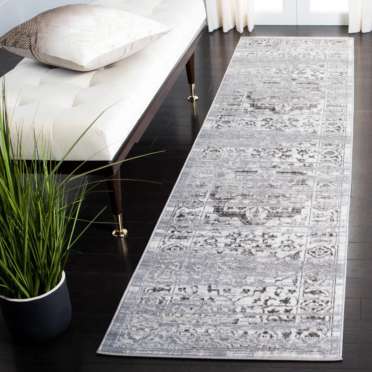 Safavieh Orchard 2'-2" x 9'-0" Rug in Grey / Light Grey