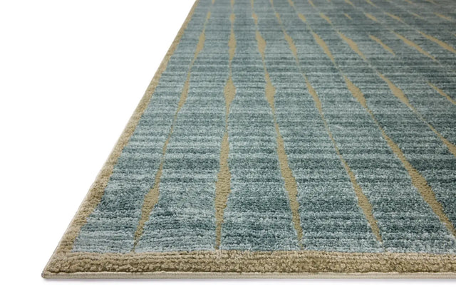 Chris Loves Julia x Loloi Calvin CLV-02 Ocean / Olive Rug - rug corner