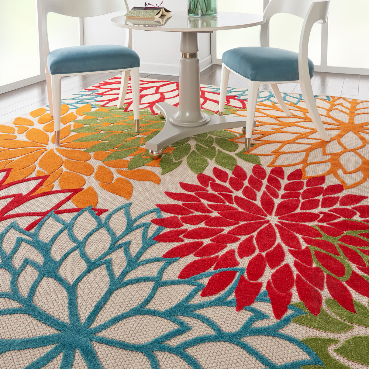 Nourison Aloha ALH05 Machine Made Green Rug