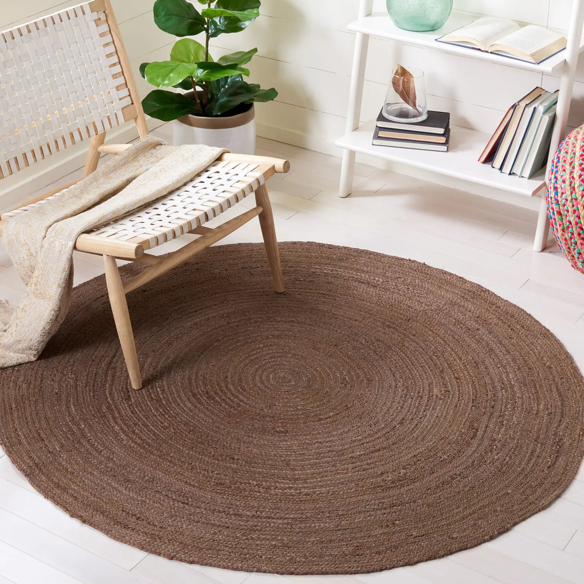 Safavieh Natural Fiber 5'-0" x 5'-0" Rug in Brown