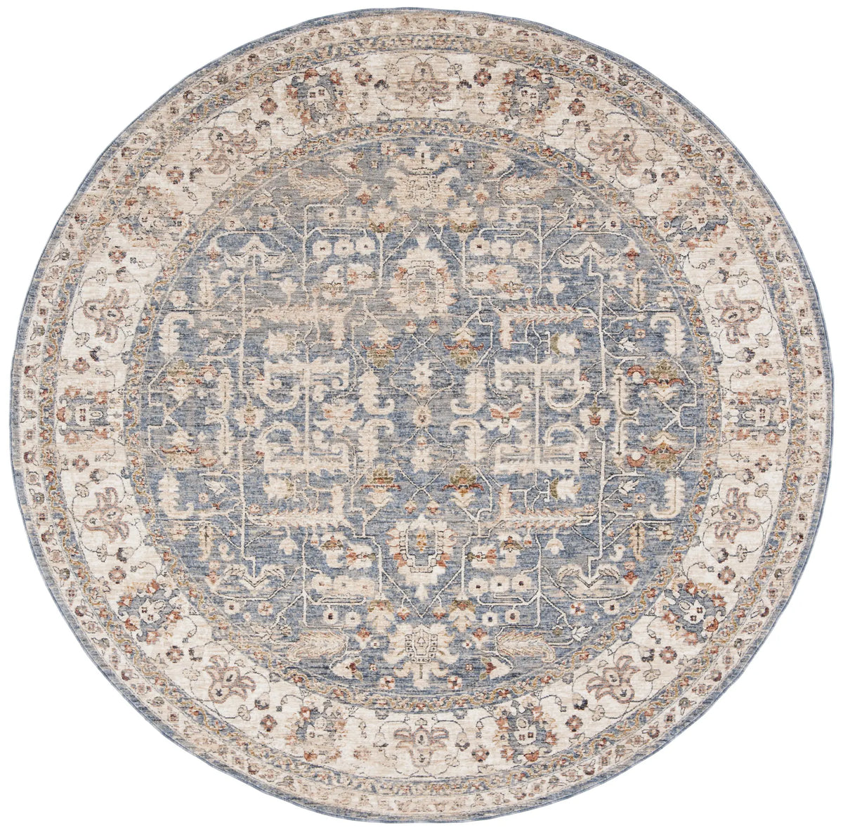 Safavieh Heirloom 700 6'-7" x 6'-7" Rug in Light Blue / Ivory