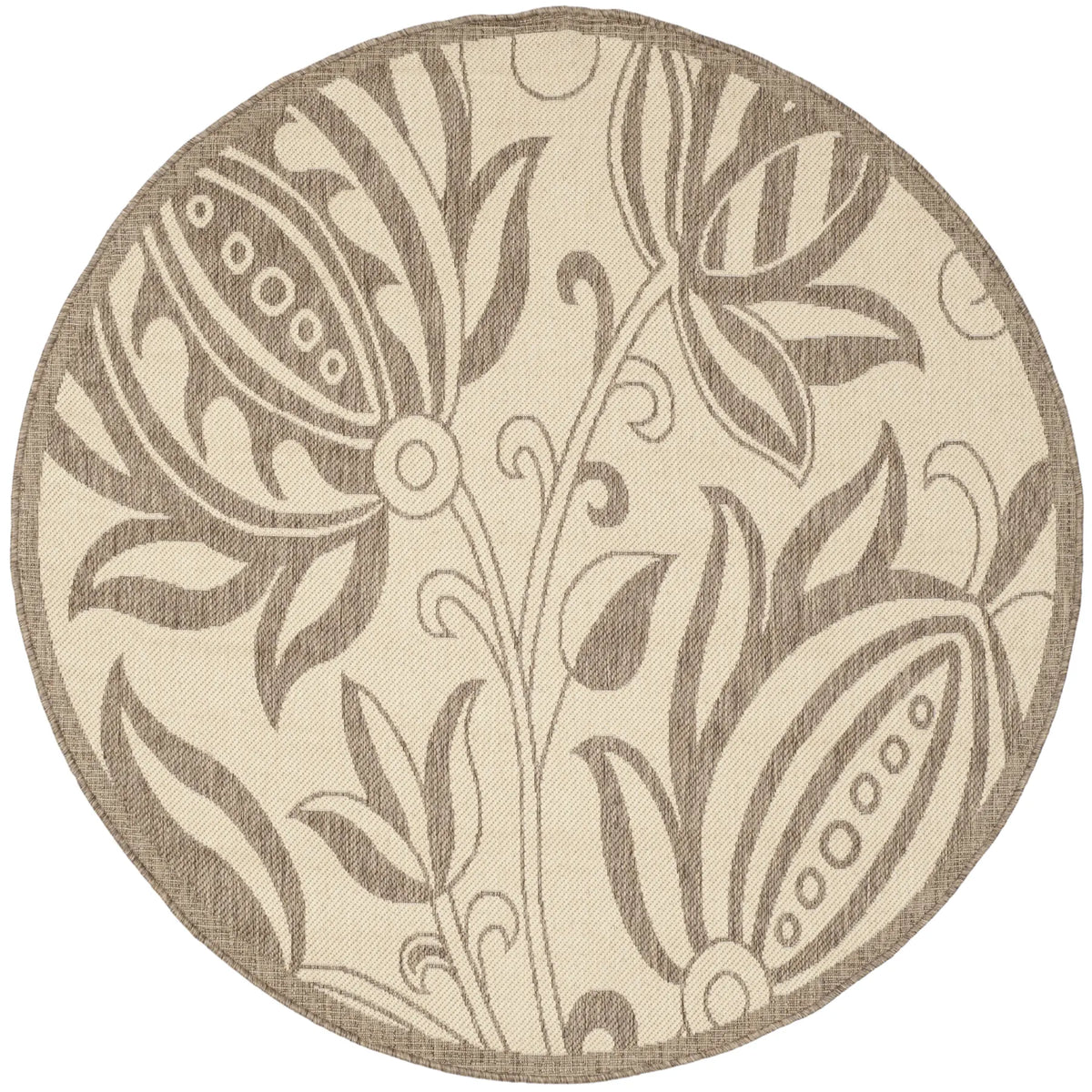 Safavieh Courtyard 5'-3" x 5'-3" Rug in Natural / Brown