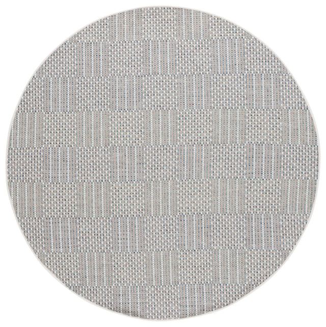 Safavieh Sisal All-Weather 6'-7" x 6'-7" Rug in Aqua / Beige Ivory