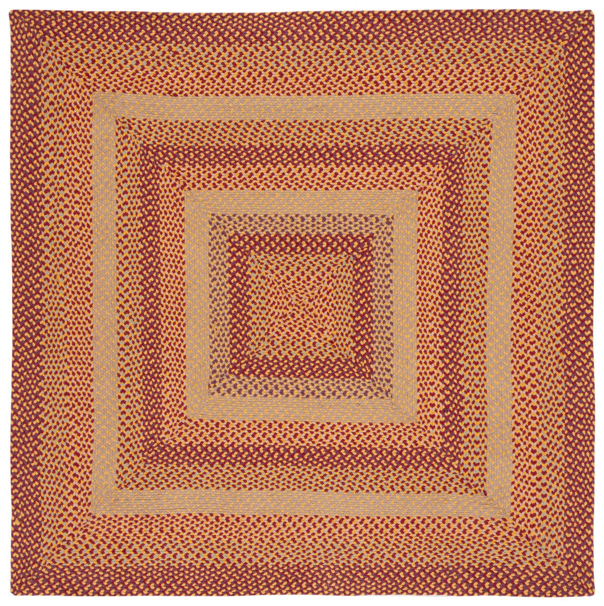 Safavieh Braided 6'-0" x 6'-0" Rug in Yellow / Red