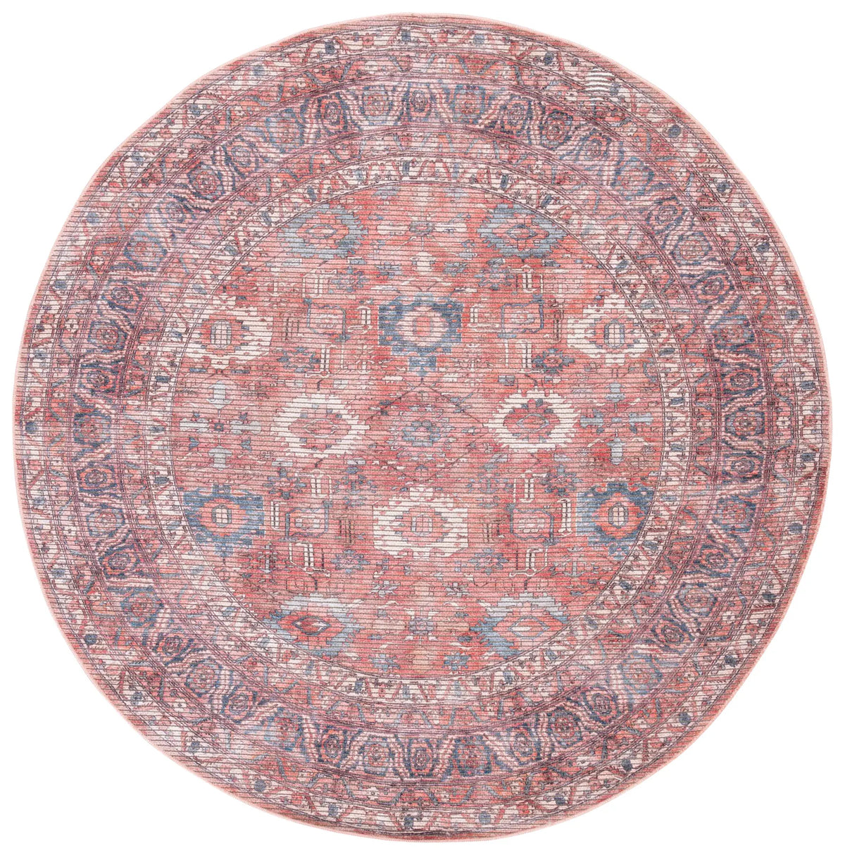 Safavieh Serapi 6'-7" x 6'-7" Rug in Rust / Blue
