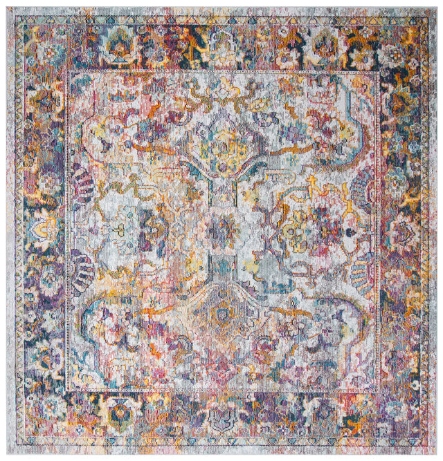 Safavieh Crystal 7'-0" x 7'-0" Rug in Light Blue / Orange
