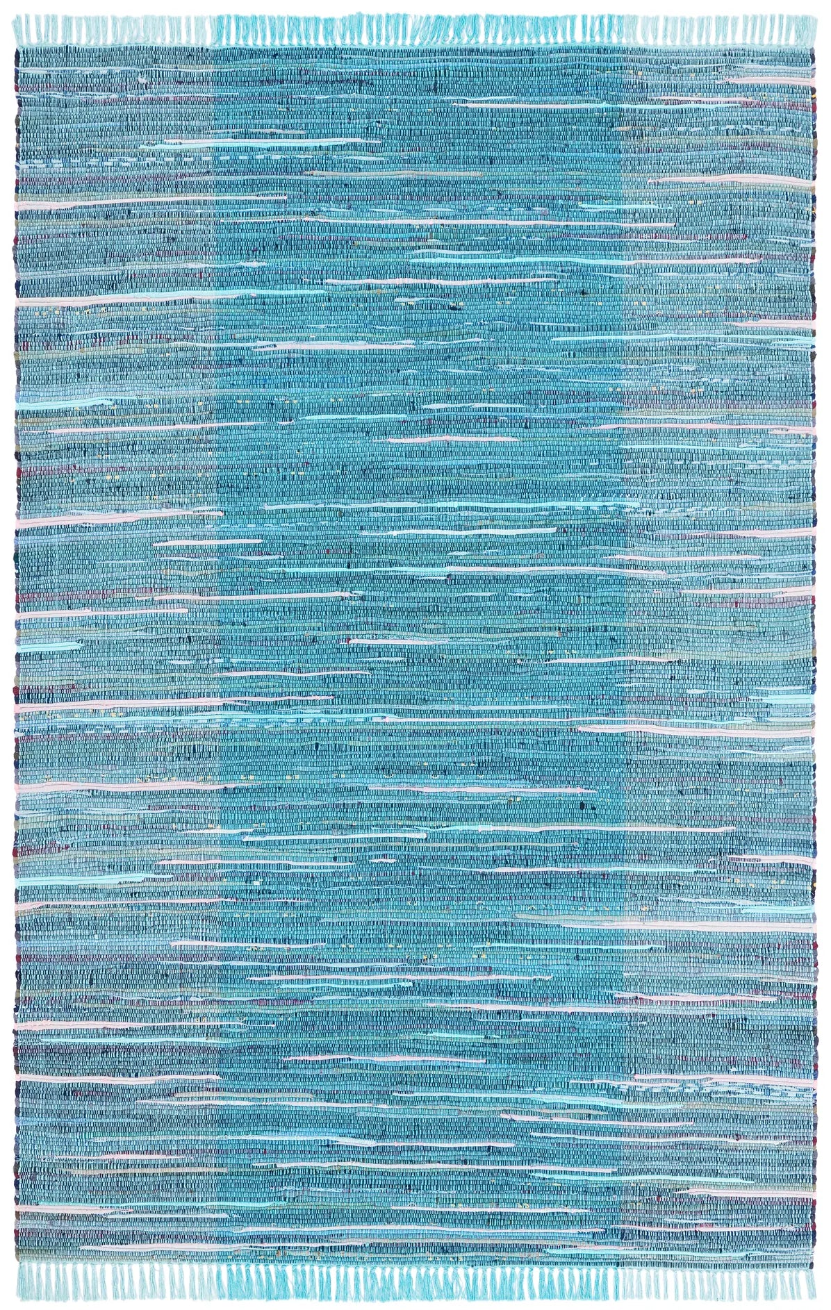 Safavieh Rag Rug 4'-0" x 6'-0" Rug in Light Blue / Grey