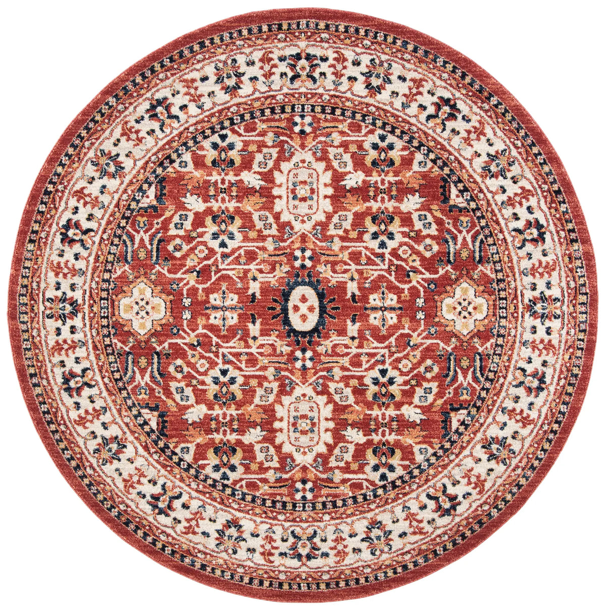 Safavieh Charleston 6'-7" x 6'-7" Rug in Red / Ivory