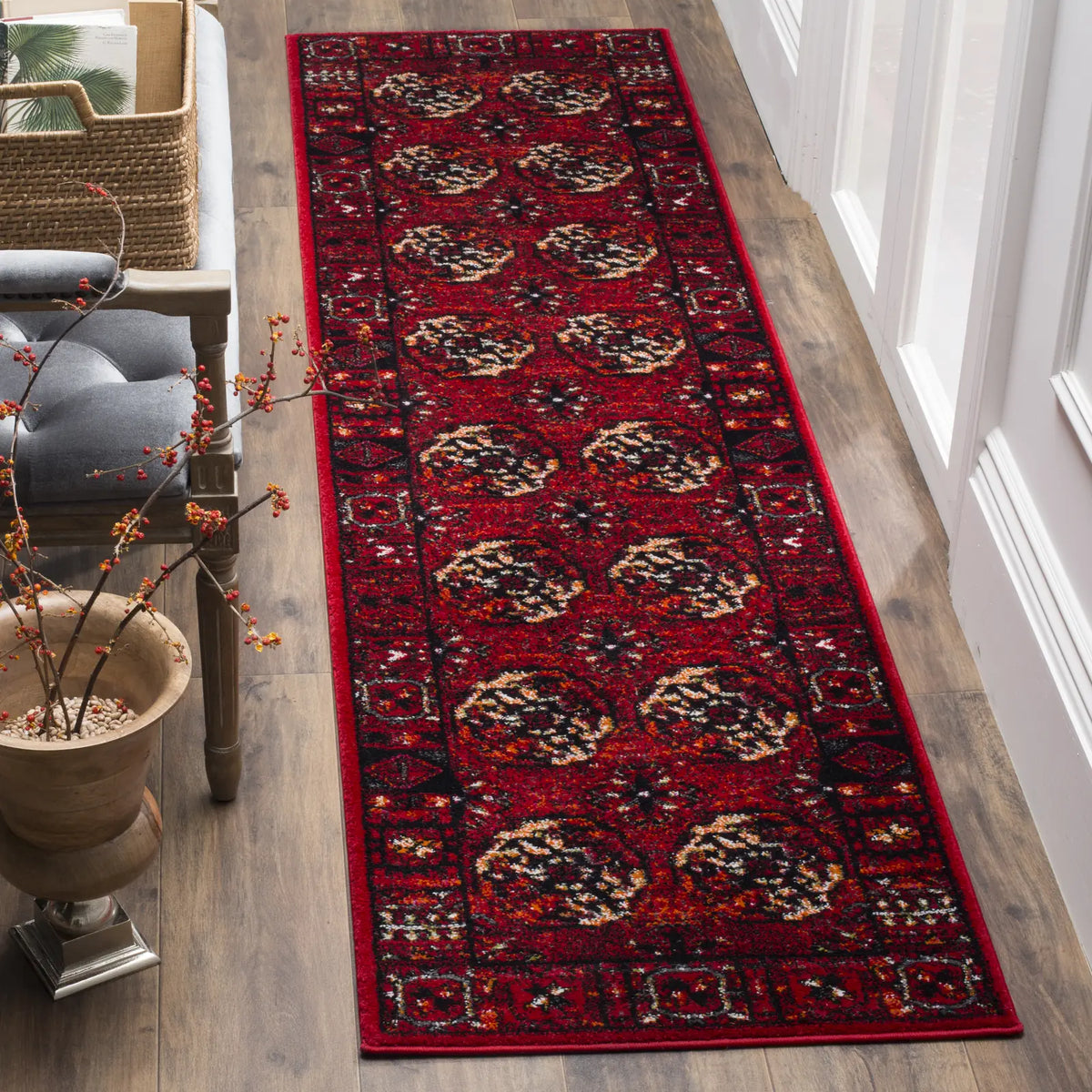 Safavieh Vintage Hamadan 2'-3" x 8'-0" Rug in Red / Multi