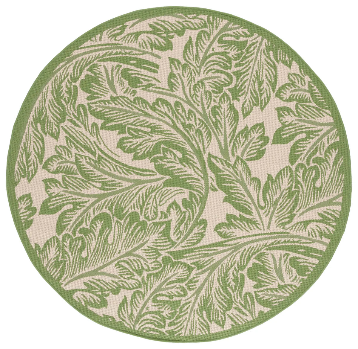 Safavieh Courtyard 6'-7" x 6'-7" Rug in Natural / Olive