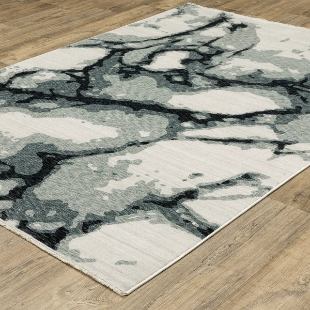 Oriental Weavers Sphinx ECHO ECH08 Blue Abstract Rugs - angle detail