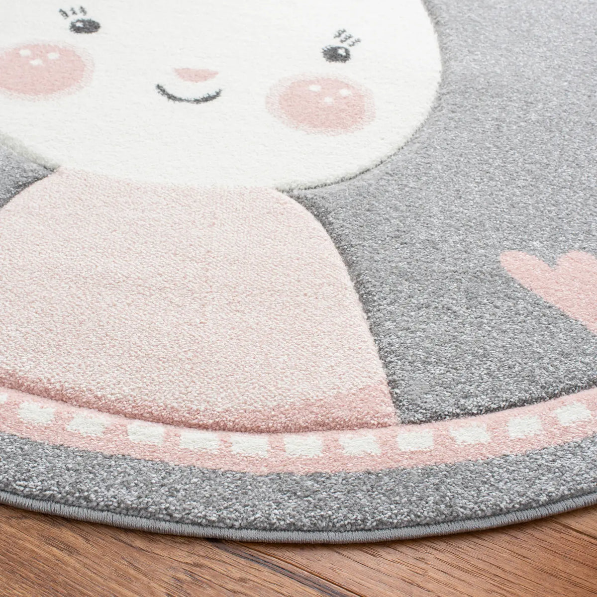 Safavieh Carousel Kids 100 5'-3" x 5'-3" Rug in Grey / Ivory