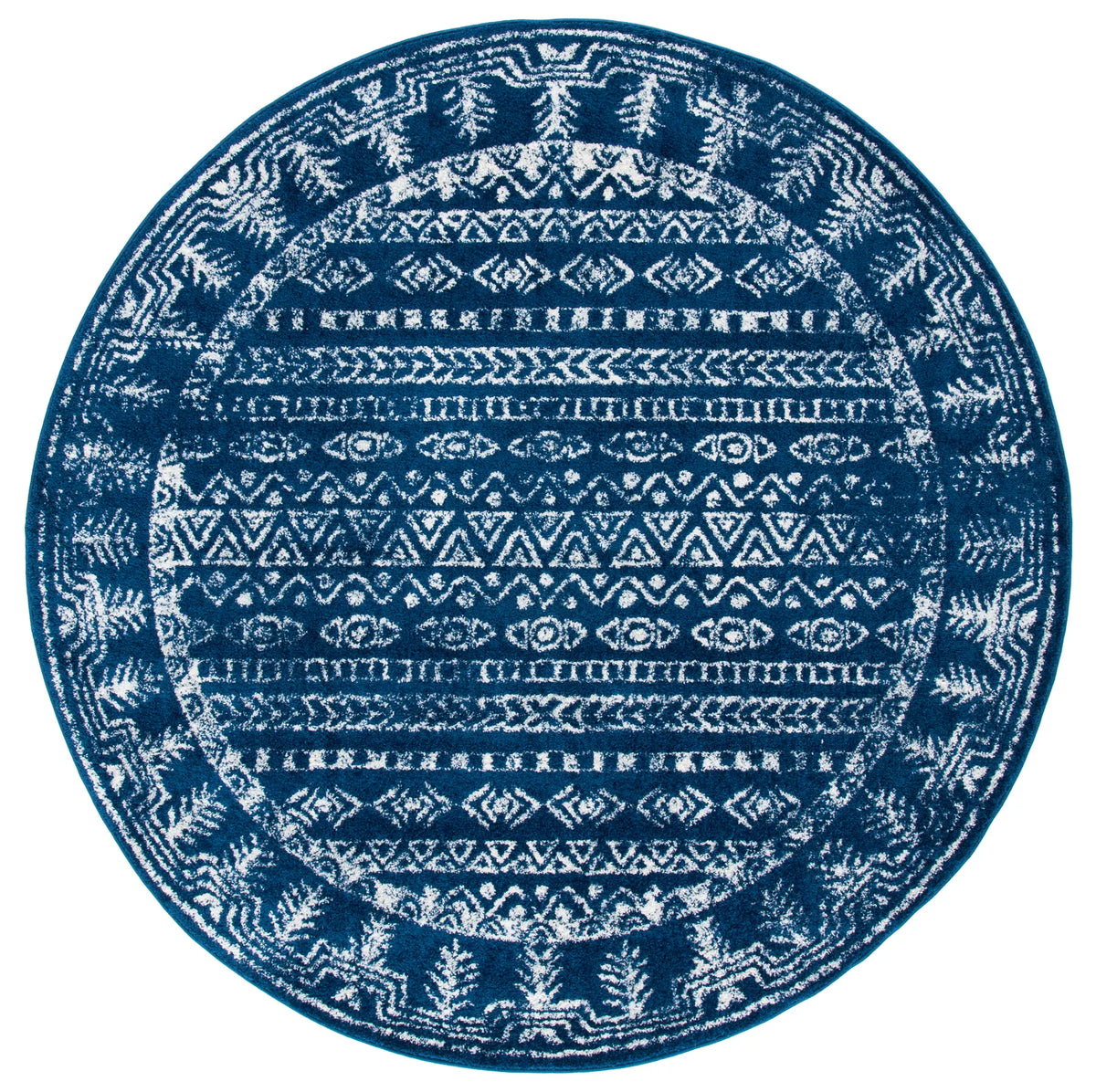 Safavieh Tulum 6'-7" x 6'-7" Rug in Navy / Grey