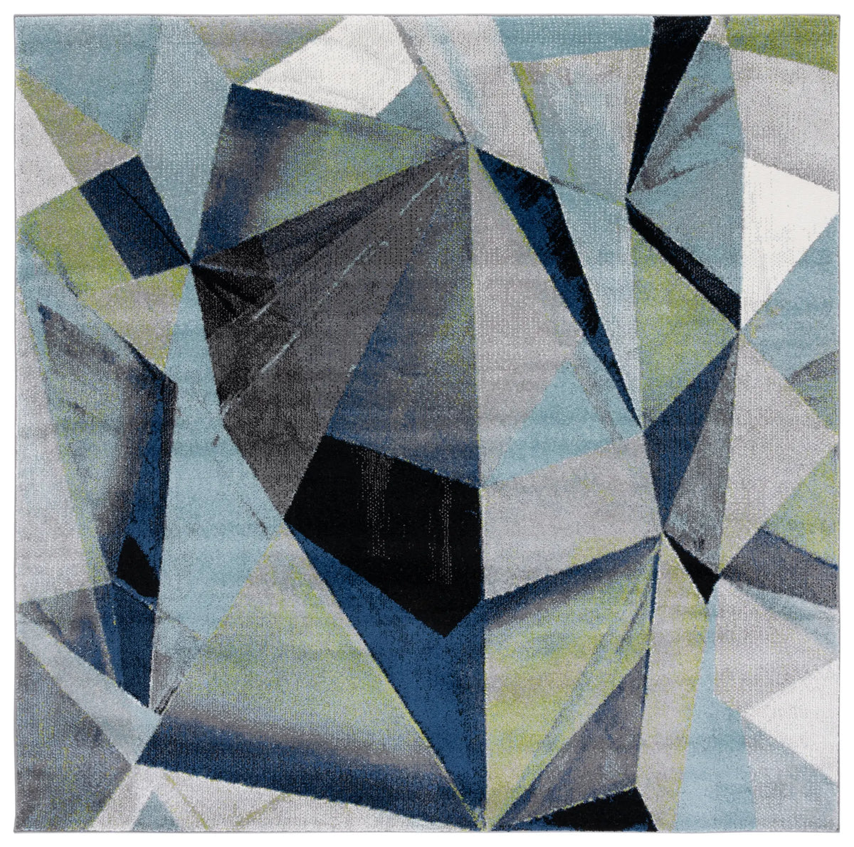 Safavieh Porcello 6'-7" x 6'-7" Rug in Grey / Blue