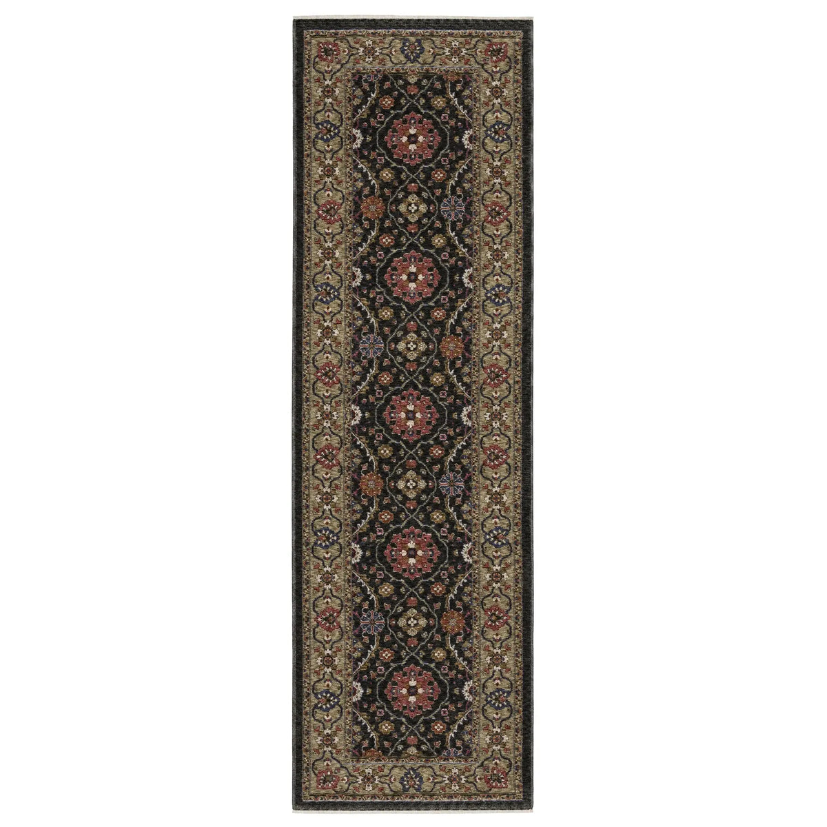 Oriental Weavers Sphinx HASTINGS HA07D Charcoal Floral Rugs - runner