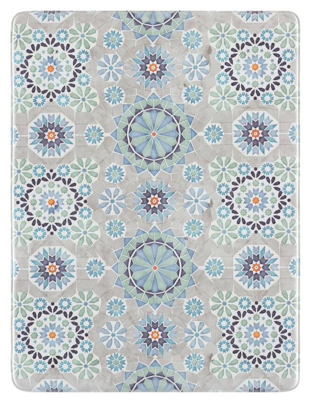 Safavieh Kitchen Mat 500 1'-6" x 2'-0" Rug in Ivory / Blue