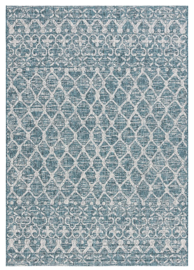 Safavieh Courtyard 5'-3" x 7'-7" Rug in Teal / Grey
