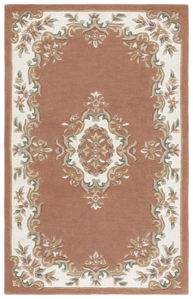 Safavieh Aubusson 4'-0" x 6'-0" Rug in Peach / Ivory